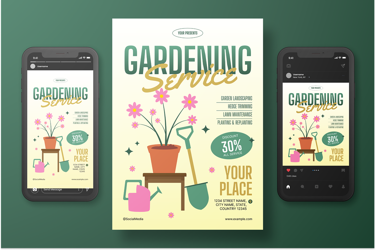 Gardening Service Flyer Set, a Flyer Template by Annora Studio (Photo 5 of 6)