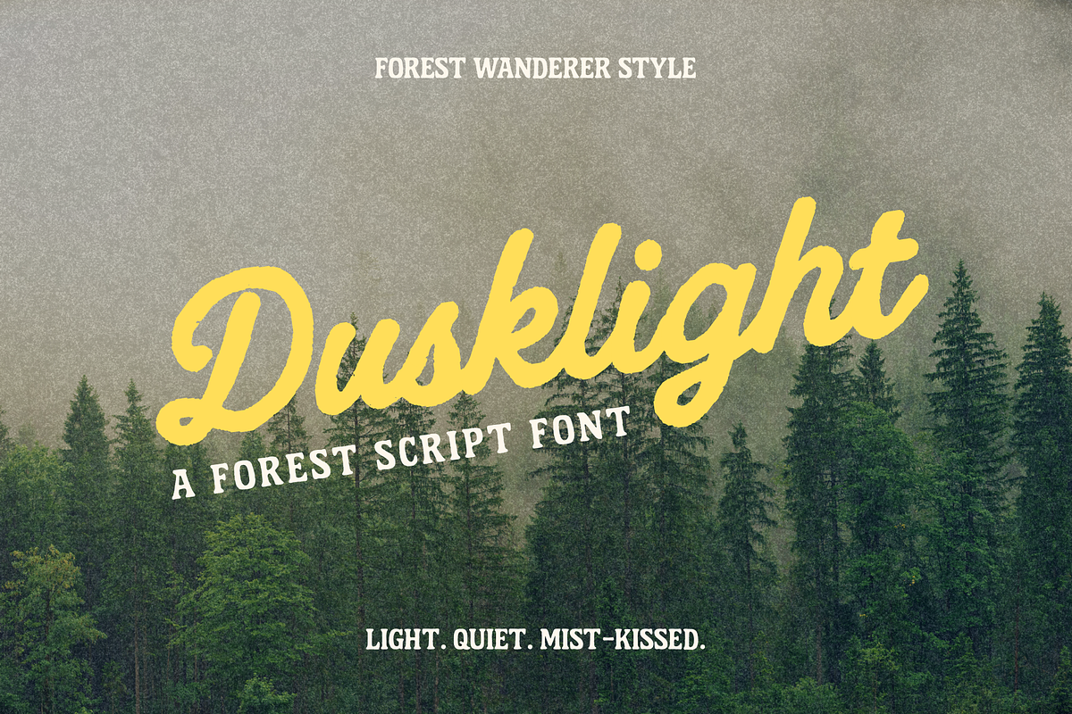 Dusklight Script – A Forest-Inspired, a Script Font by Creacy Studio (Photo 1 of 8)
