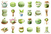 Cute Kawaii Chibi Matcha Clipart, a Seasonal Illustration by designcity5 (Thumbnail 2 of 5)