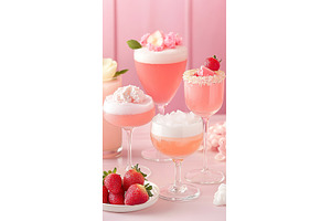 Elegant pink cocktails with, a Nature Photo by Lermont51