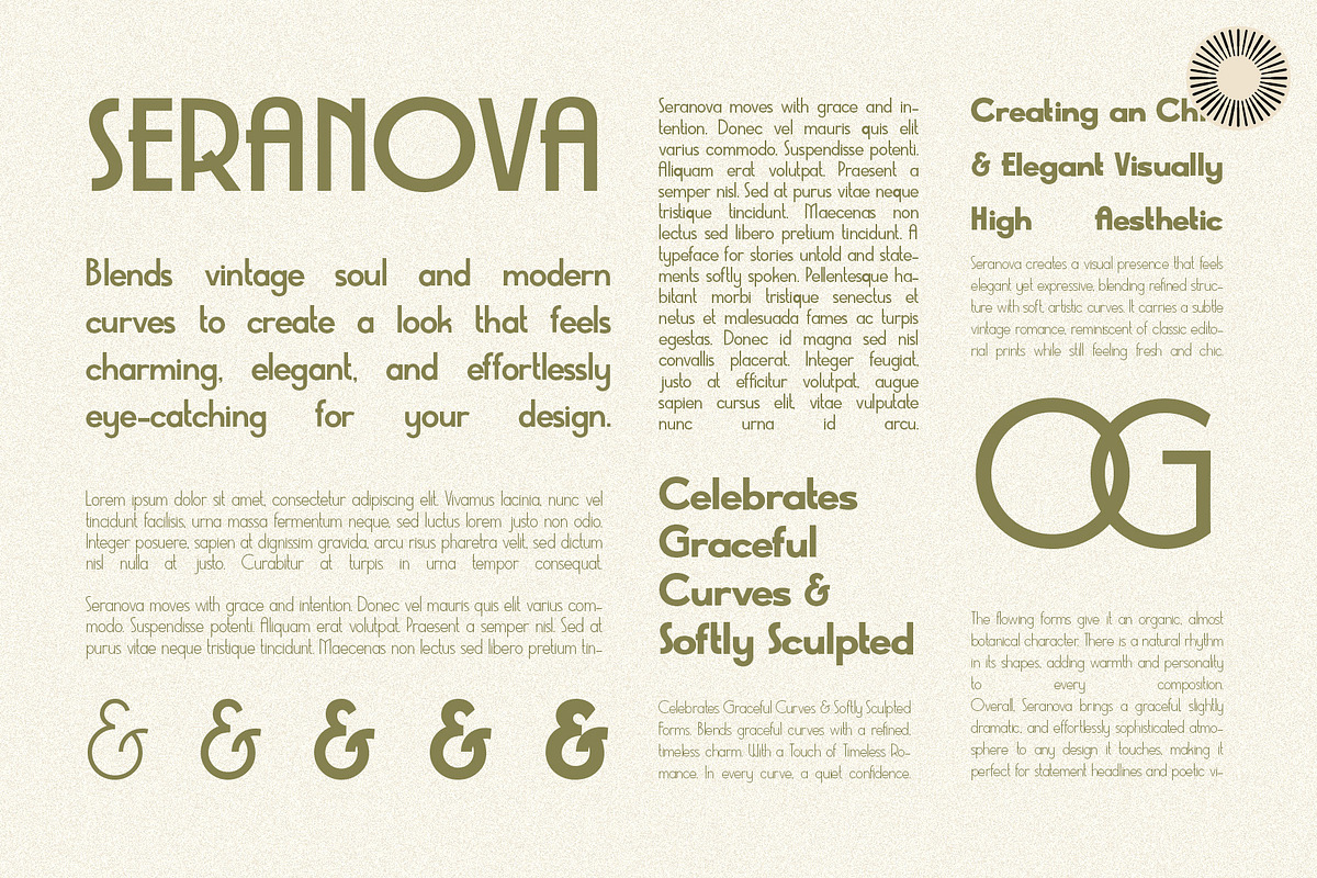The Seranova - Contemporary DecoSans, a Sans Serif Font by Setara Langit CreativeStd (Photo 11 of 16)