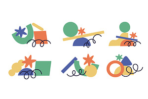 Geometric abstract shapes. Color, an Illustration by YummyBuum