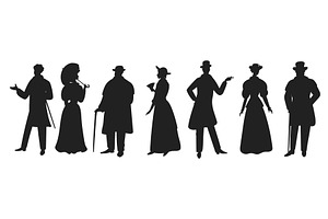 Men and women in retro clothes, an Object Illustration by Vectorbuum