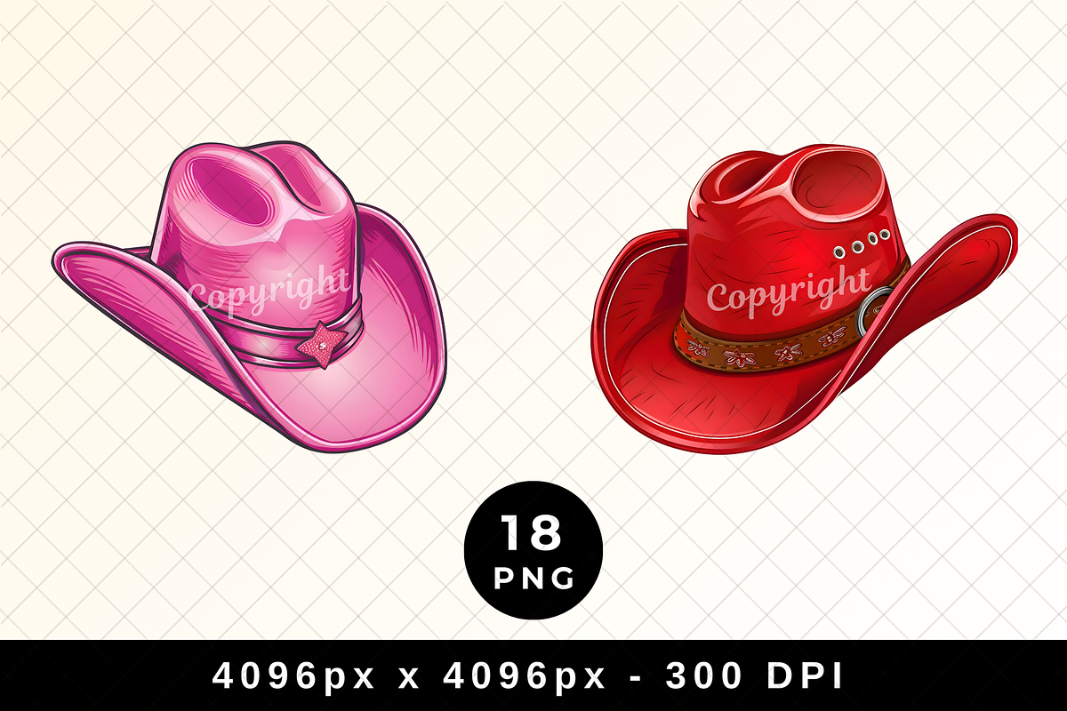 Cowboy Hat Clipart, Cowgirl Clip Art, an Object Illustration by POC Digital (Photo 4 of 7)