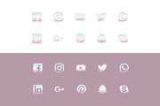 Watercolor Ombre Social Media Icons, a Templates & Theme by Tishya Oedit (Thumbnail 2 of 3)