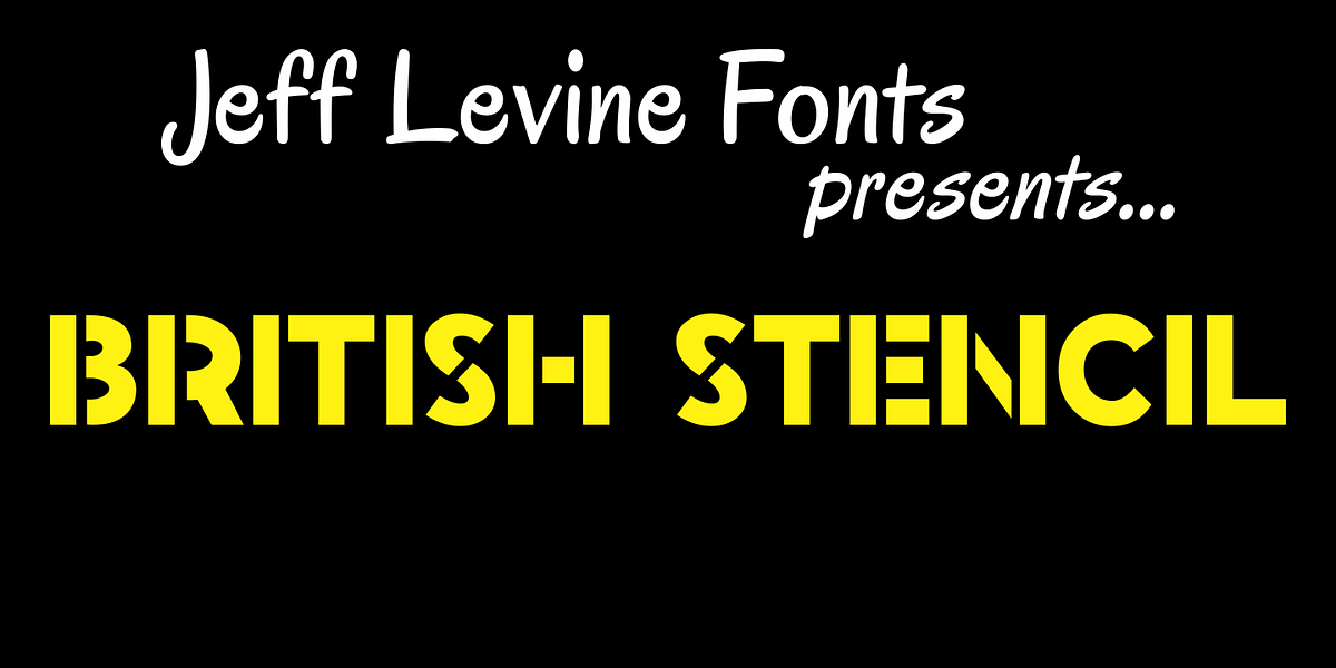 British Stencil JNL, a Sans Serif Font by Jeff Levine Fonts