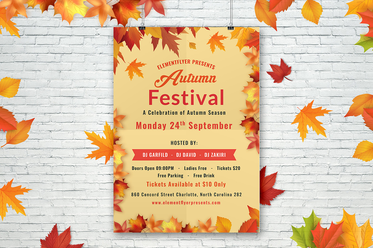 Autumn Festival Flyer Template, a Flyer Template by 3djagan