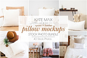 Square and Lumbar Pillow Mockups, a Product Mockup by Styled Stock House (Thumbnail 1 of 4)