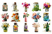 Floral Jars Clip Arts, an Illustration by Craft Nest (Thumbnail 3 of 4)