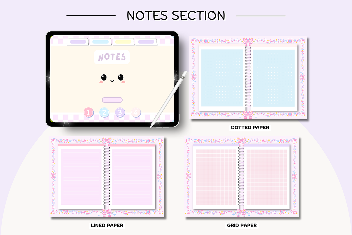 Pink Pastel Portrait Digital Planner, a Stationery Template by Tas Creative Studio (Photo 11 of 13)