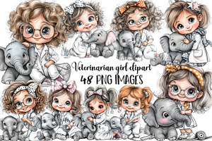 Veterinarian girl clipart, an Illustration by DreamArtGraphic
