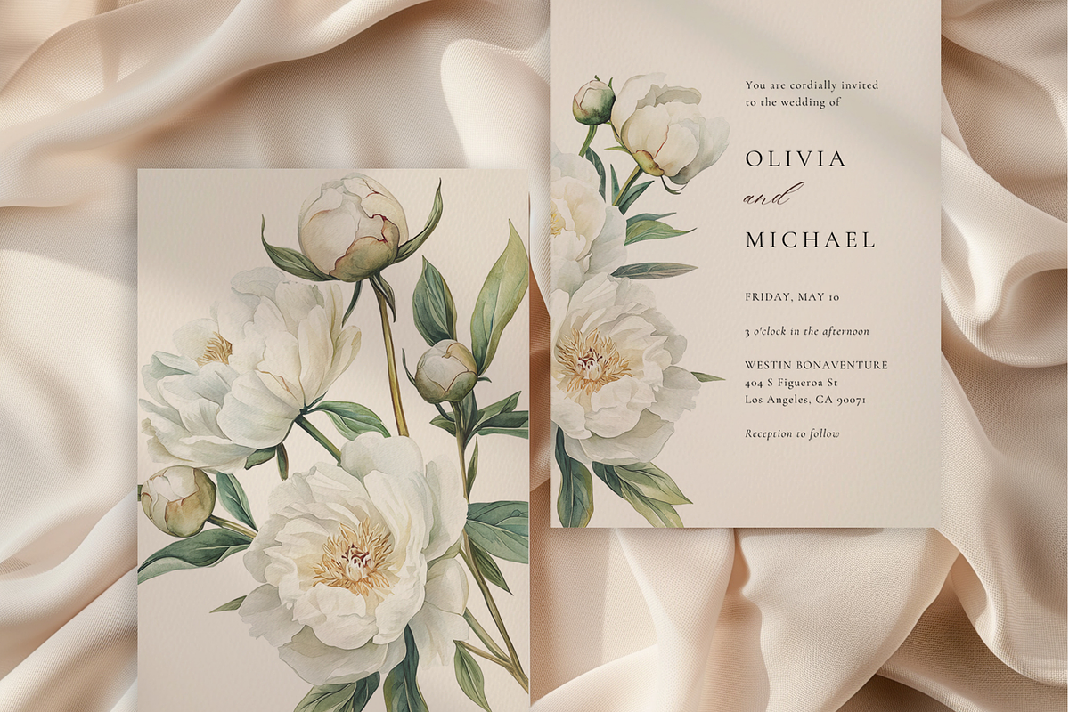 White Peony Watercolor, a Decorative Illustration by ThaismotaCreativeCo (Photo 3 of 10)