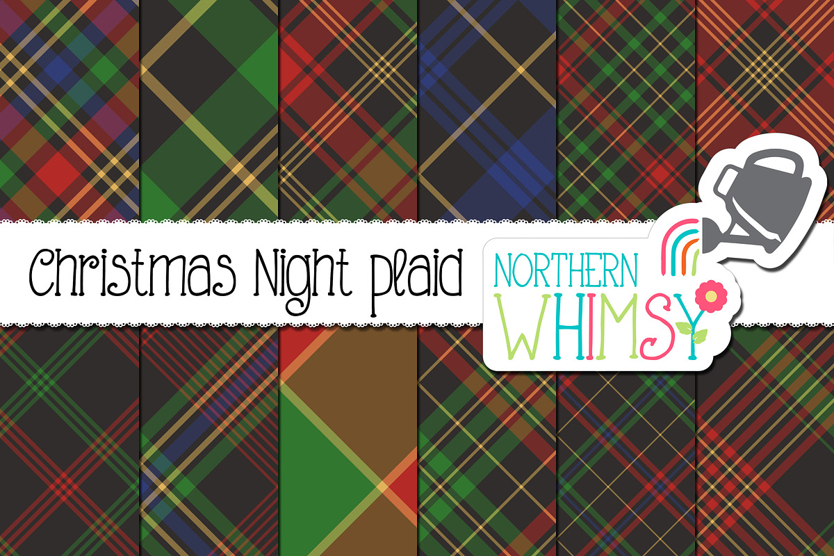 Christmas Plaid - Seamless Diagonal, a Pattern Graphic by Northern Whimsy Design (Photo 1 of 3)