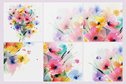 Watercolor  flowers Digital paper, a Texture Graphic by Anna Sokol (Thumbnail 3 of 13)