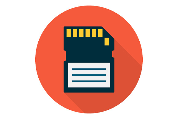 Memory Card Icon Flat