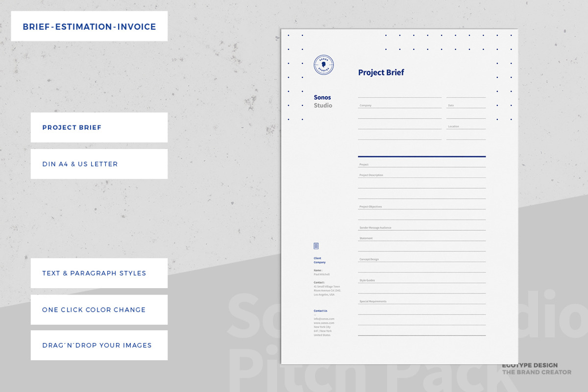 Brief - Estimation - Invoice, a Stationery Template by Egotype (Photo 2 of 6)