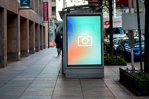 Bus Stop Street Sign Mockup