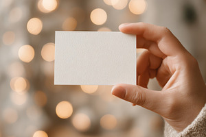 Holding a blank card in hand, a Photo by Beautiful things