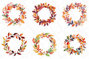 Watercolor Autumn Wreath Clipart, an Illustration by DreamPrint404 (Thumbnail 3 of 5)