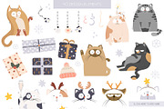 Christmas Cats., an Illustration by Julia Martyshkina (Thumbnail 4 of 8)