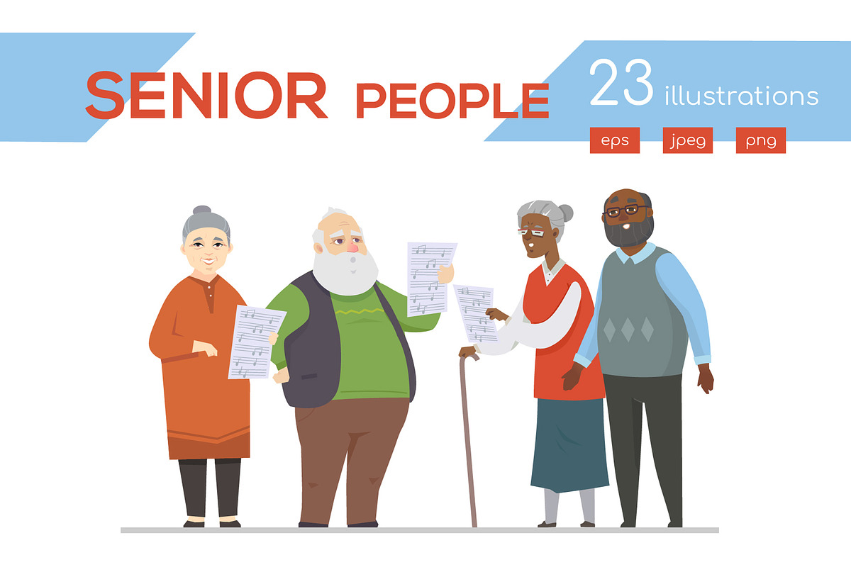 Senior People - Cartoon Characters, a Templates & Theme by Boyko Pictures (Photo 1 of 14)