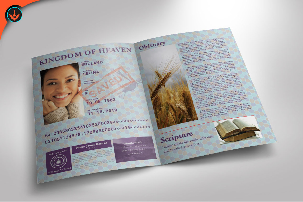 Funeral Program 16 Passport Theme, a Brochure Template by SeraphimChris (Photo 2 of 5)