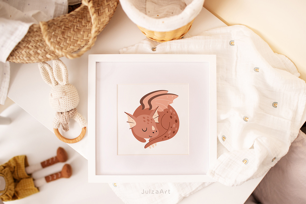 Cute dragon girl clipart, an Animal Illustration by JulzaArt (Photo 3 of 6)