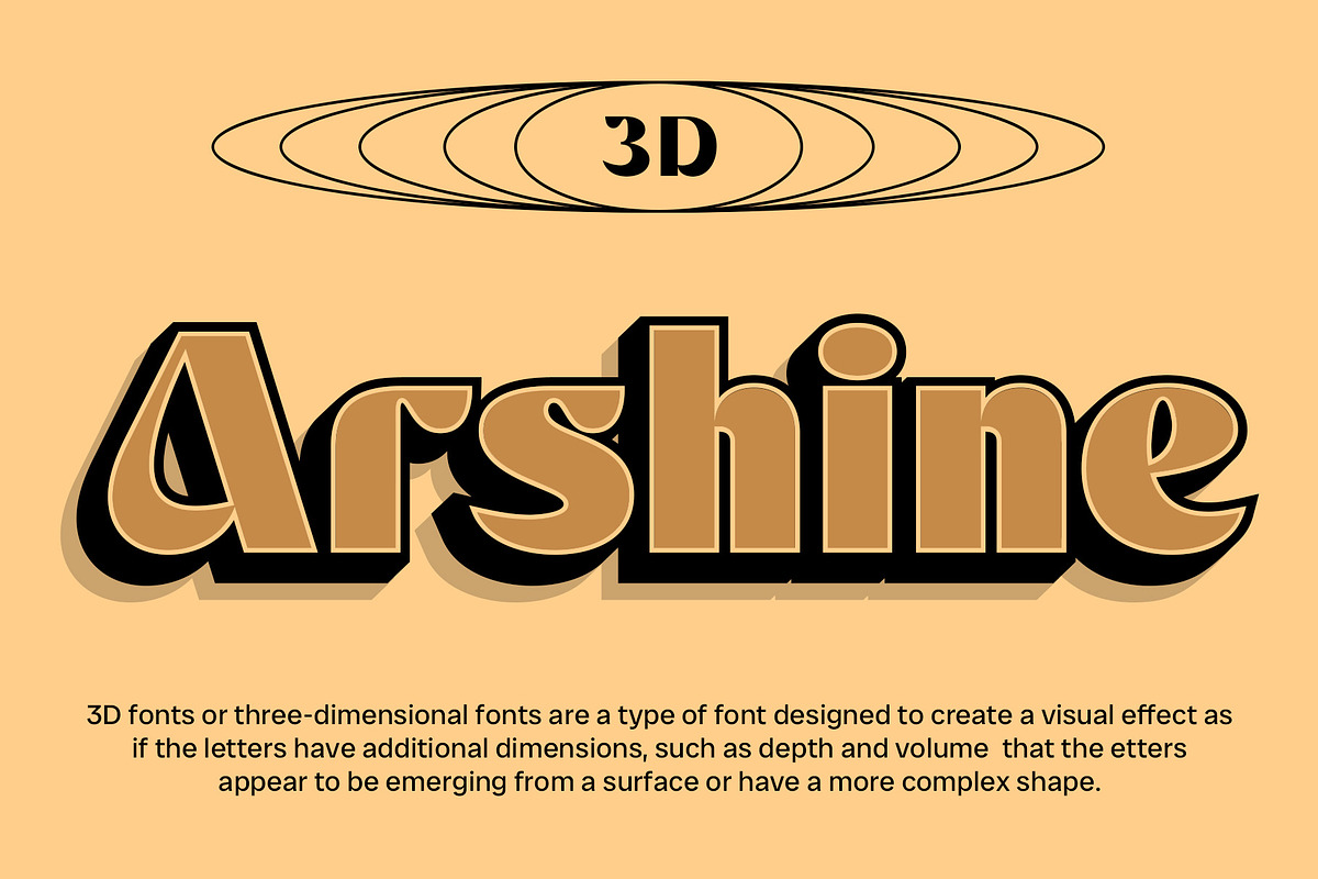 Arshine 3D, a Sans Serif Font by Craft Supply Co. (Photo 1 of 8)