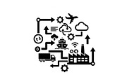 Logistics Hub Silhouette Set, a Graphic by hafijul (Thumbnail 4 of 14)