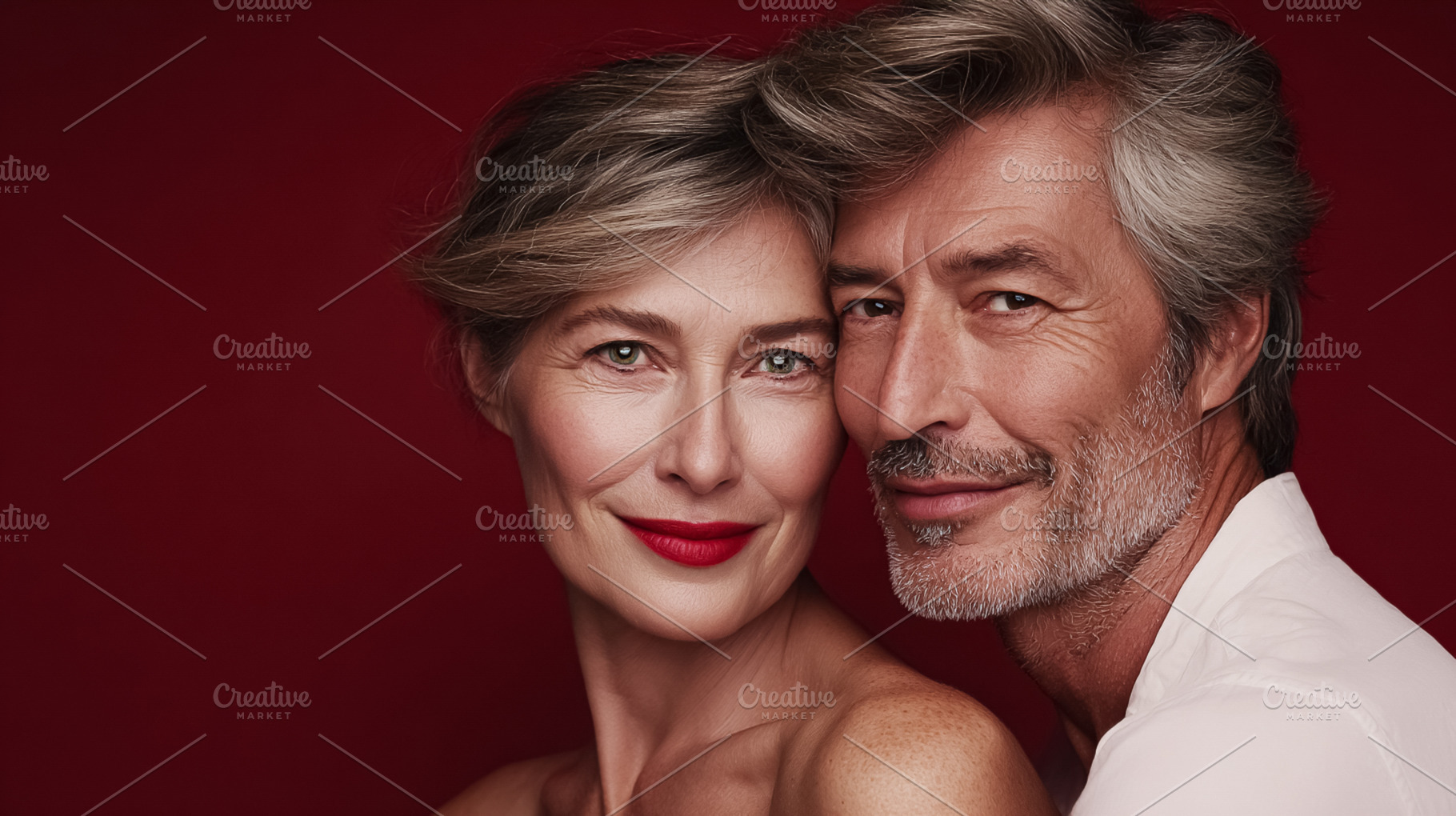 Mature couple sharing romantic moment, embracing love, happiness, a Photo by Studio ANNA
