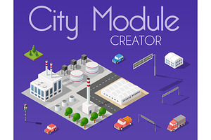 City module creator, an Object Illustration by AlexZeL