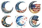 Patriotic Moons Clipart PNG, an Illustration by SinaCreation (Thumbnail 3 of 5)