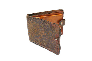 Grunge wallet isolated, a Photo by saiko3p