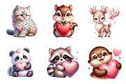 Valentine Animals Clipart PNG, an Illustration by SinaCreation (Thumbnail 3 of 11)