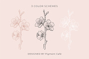 Cherry Blossoms Floral Art, a Decorative Illustration by Pigment Café (Thumbnail 3 of 6)