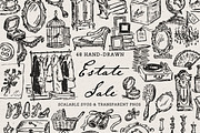 Antique Clipart, Estate Sale Ink, an Object Illustration by The October Creative (Thumbnail 1 of 13)