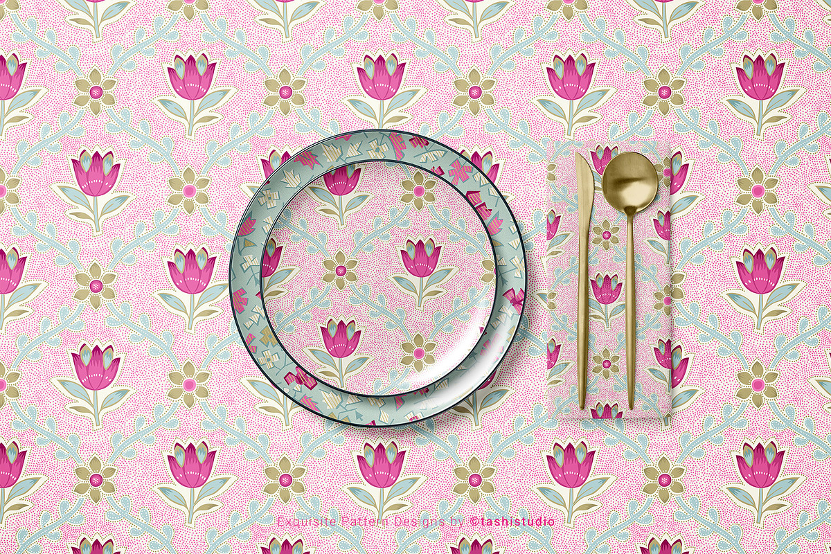 Issa Indian Buta Floral Patterns, a Pattern Graphic by Pink Linen (Photo 5 of 11)