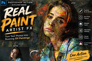 REAL PAINT ARTIST FX Ps Action, an Action Add-On by Studio Retouch