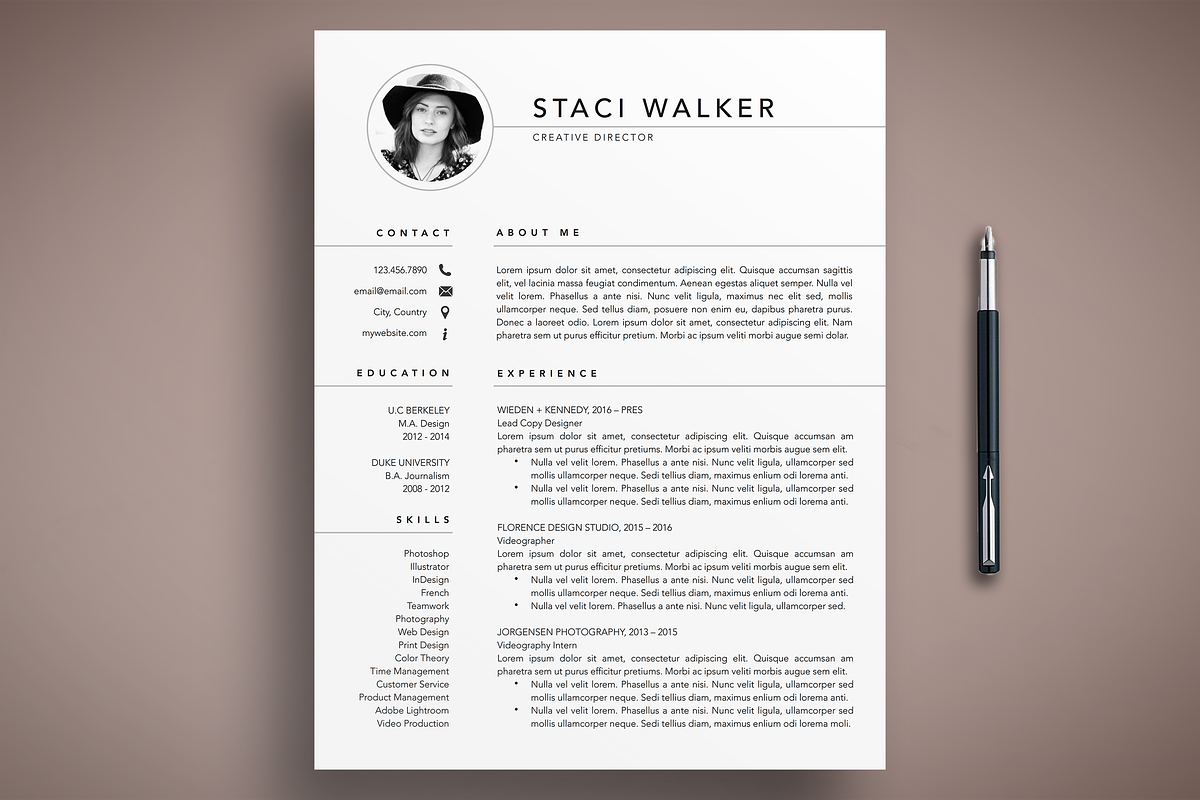 Professional Resume Template 3 Page, a Resume Template by The Creative Resume (Photo 1 of 8)