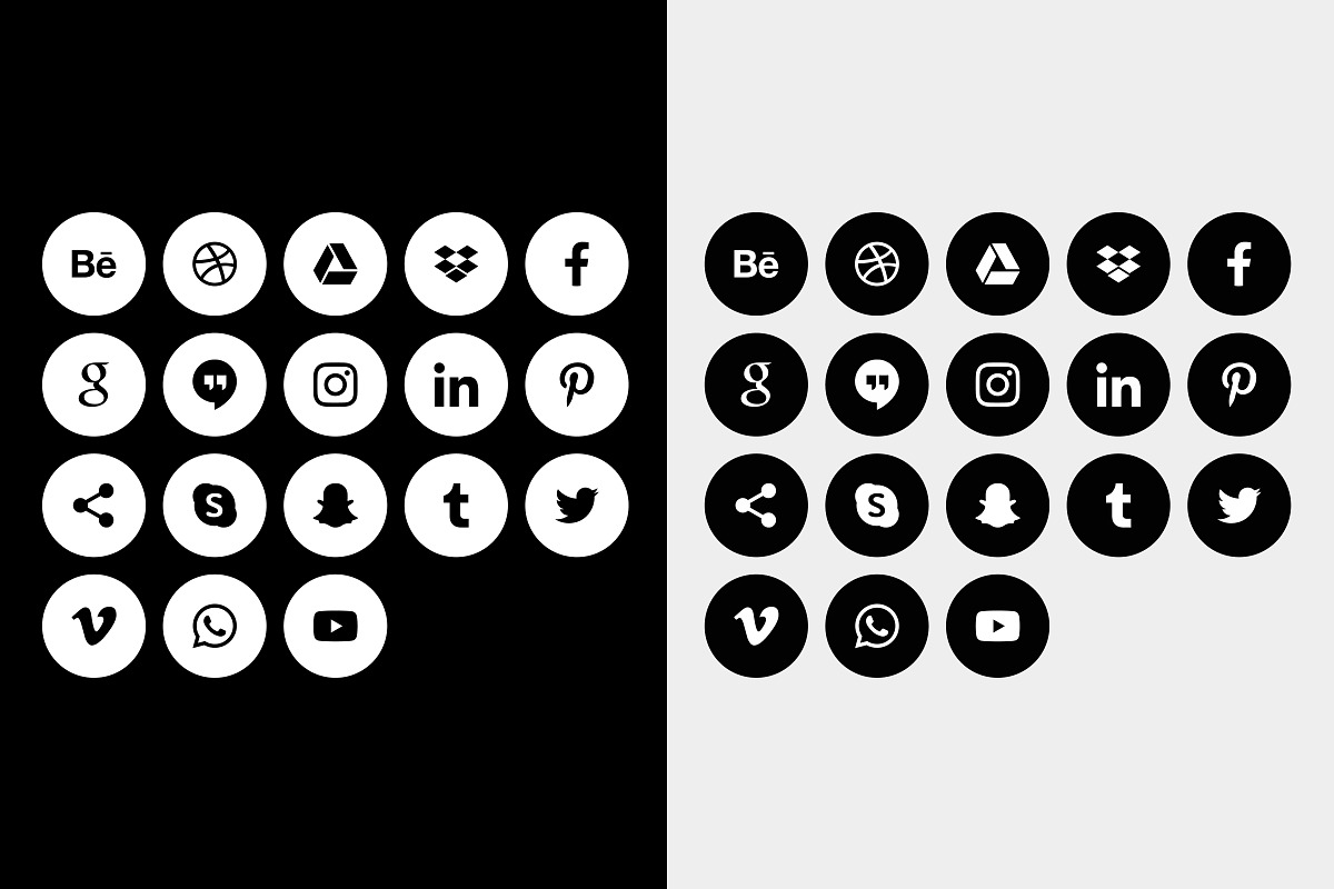 Pack of Social Network Media Icons, a Solid Icon by Ree_Creative (Photo 2 of 2)