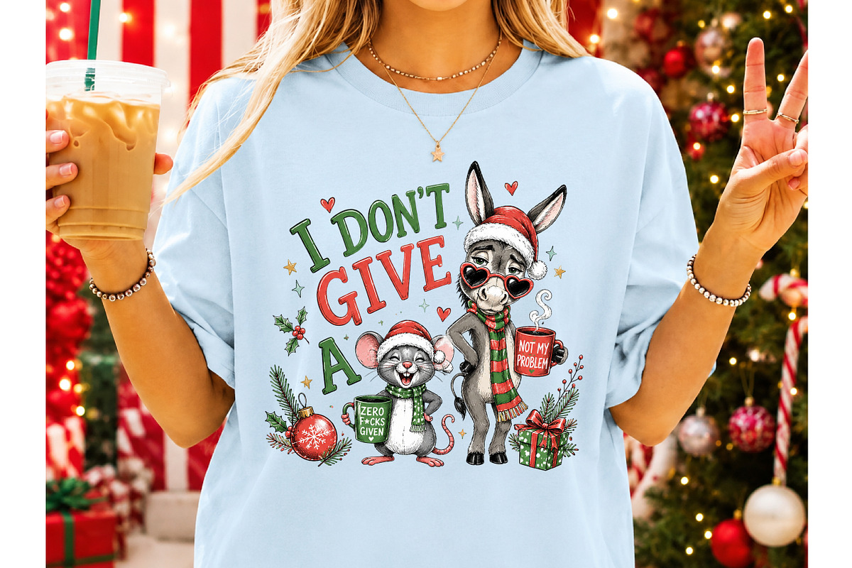 Funny Christmas Donkey PNG, a Seasonal Illustration by Craft Nest (Photo 6 of 6)