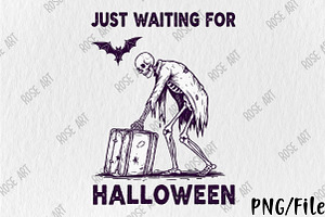 Just Waiting for Halloween SVG PNG, a Seasonal Illustration by Rose Art
