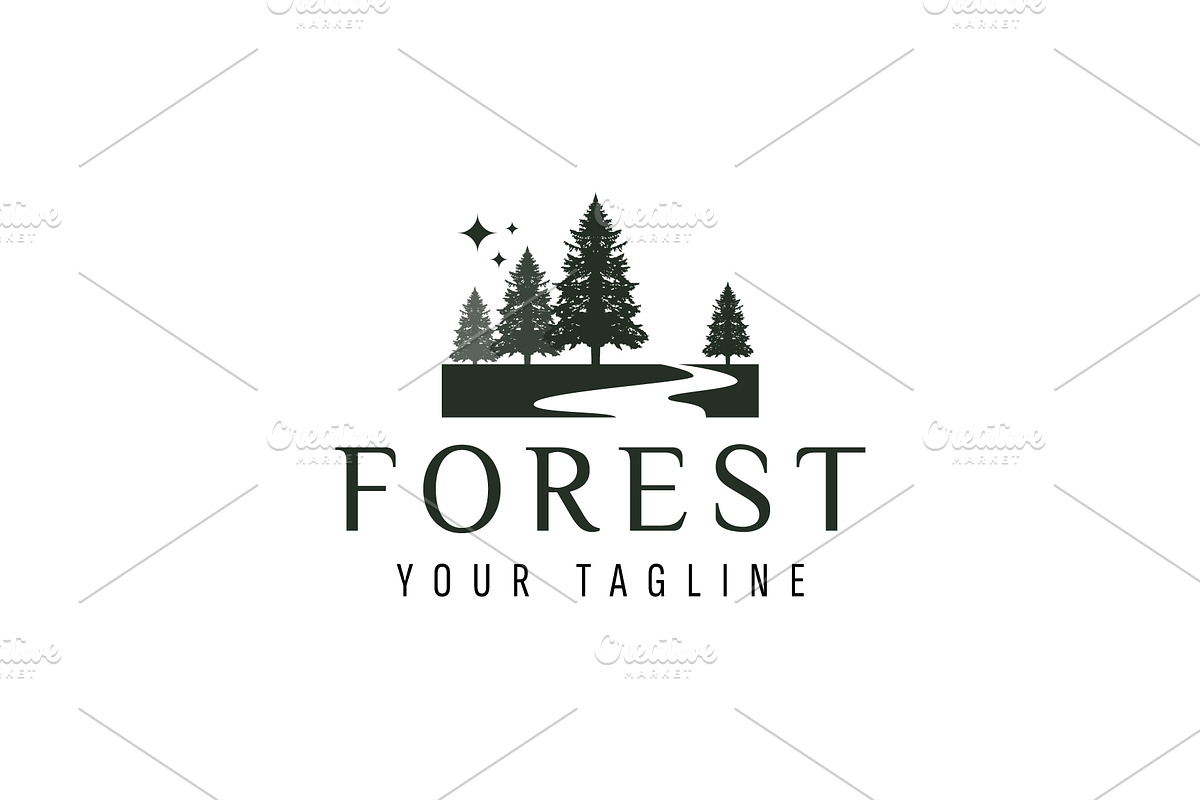 Forest pine logo icon illustration, a Branding & Logo Template by Dyn Studio
