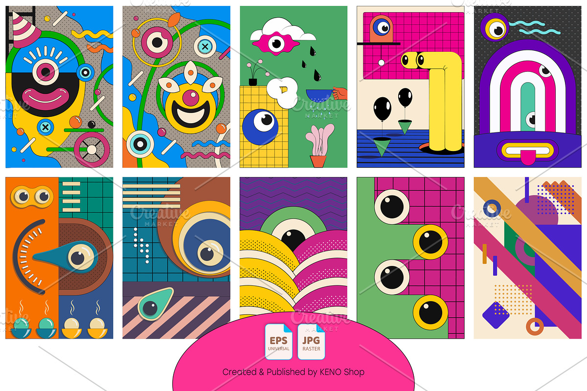 Big bundle 40 cartoon posters. Art., an Animal Illustration by KENO Mascots (Photo 4 of 5)