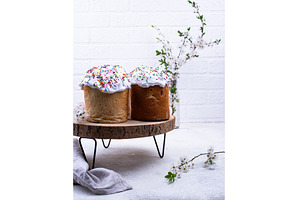 Traditional Easter cake kulich with, a Holiday Photo by Yulia Furman