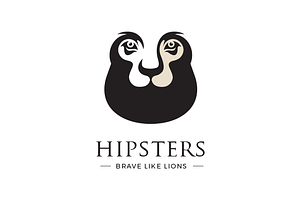 Hipster Lion Logo