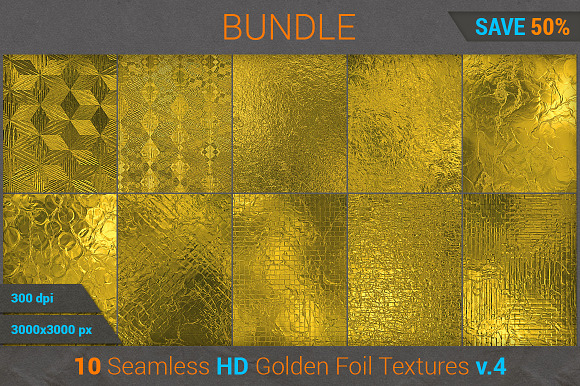 Golden Foil HD Texture Bundle (v 4) preview 2