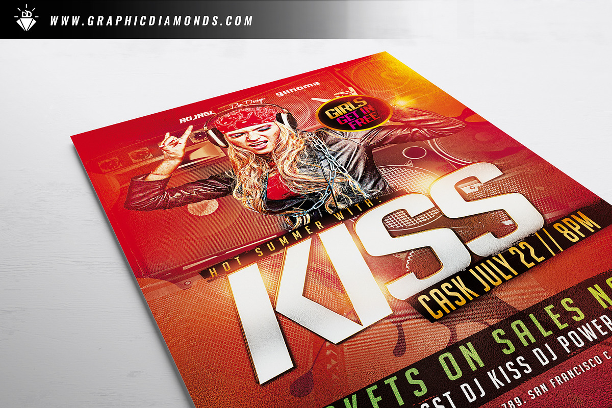 Summer Guest Female DJ Flyer, a Flyer Template by GraphicDiamonds (Photo 3 of 6)