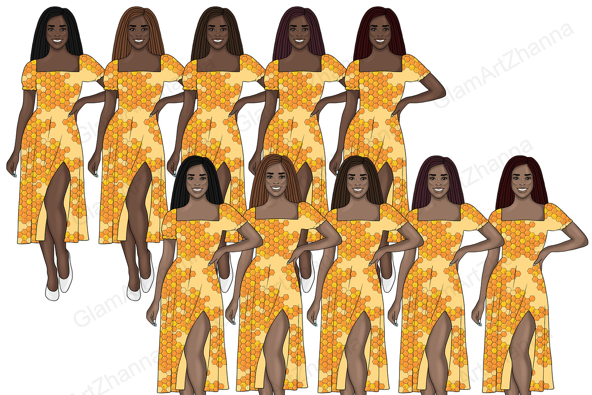 Honey Girls Clipart, a Person Illustration by GlamArtZhanna (Photo 3 of 5)