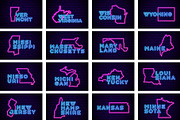 50 USA Neon States, an Object Graphic by Lunarts Studio (Thumbnail 6 of 7)
